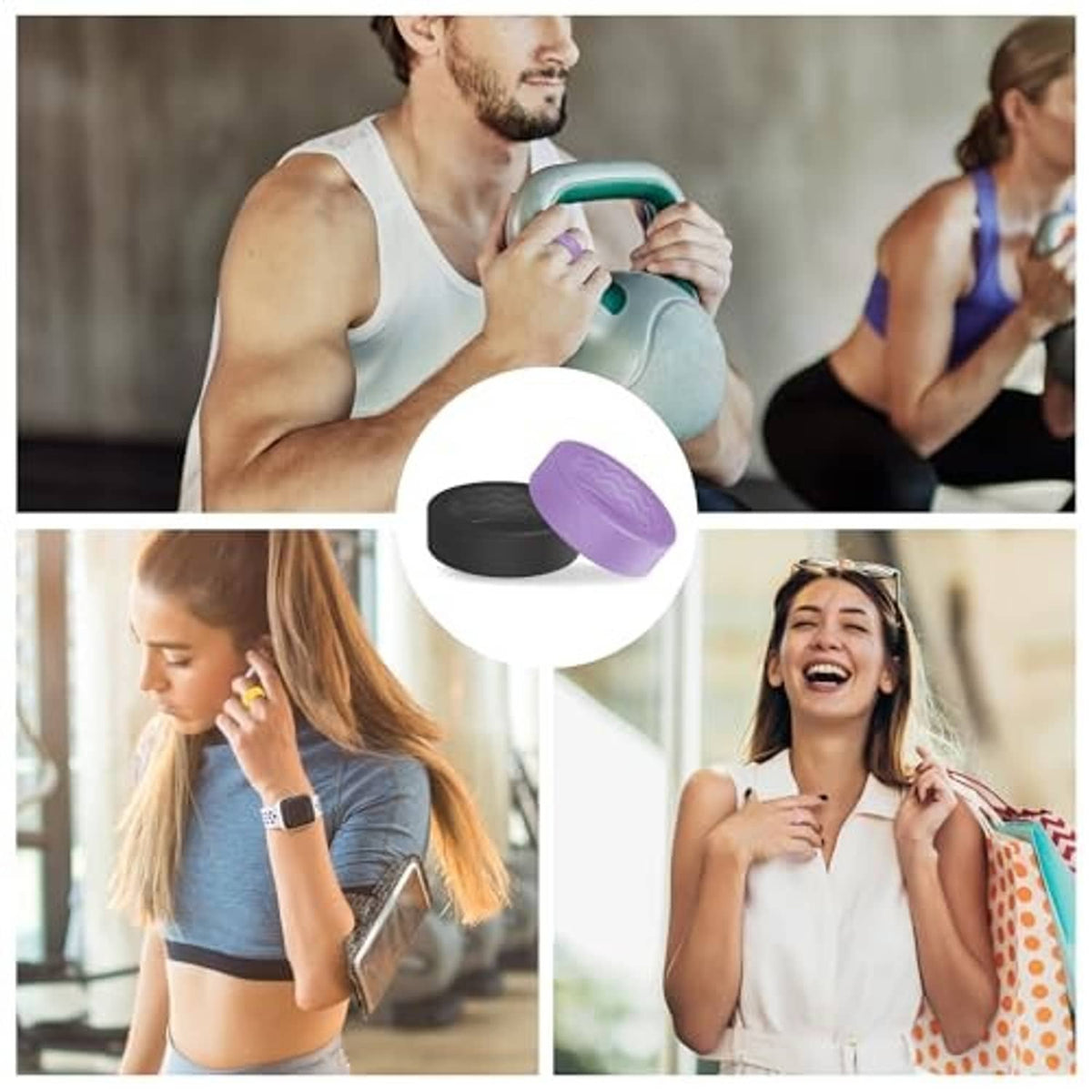 Silicone Oura ring protective cover worn during exercise, flexible fitness band