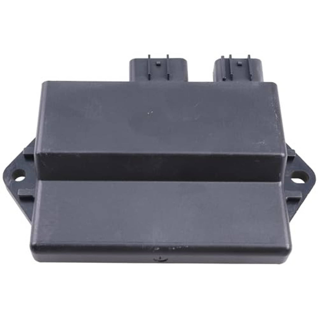 Dark gray ignition control unit box with top mounting tabs and connector pin layout