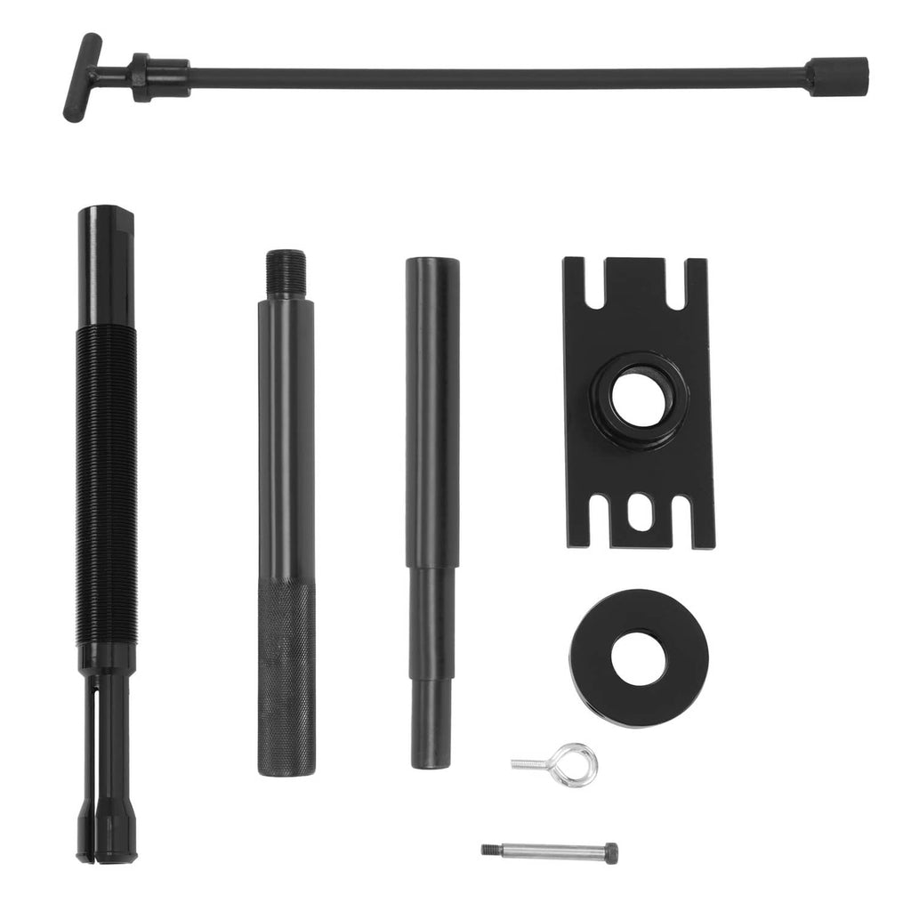 Gimbal bearing puller and alignment tool parts set with shafts, plate, ring, and pin