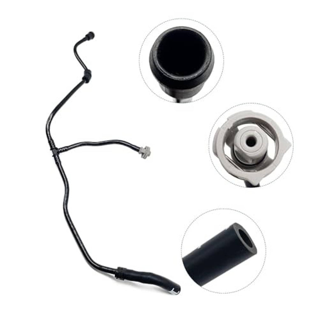 Radiator coolant reservoir hose set with black tubing and molded end caps