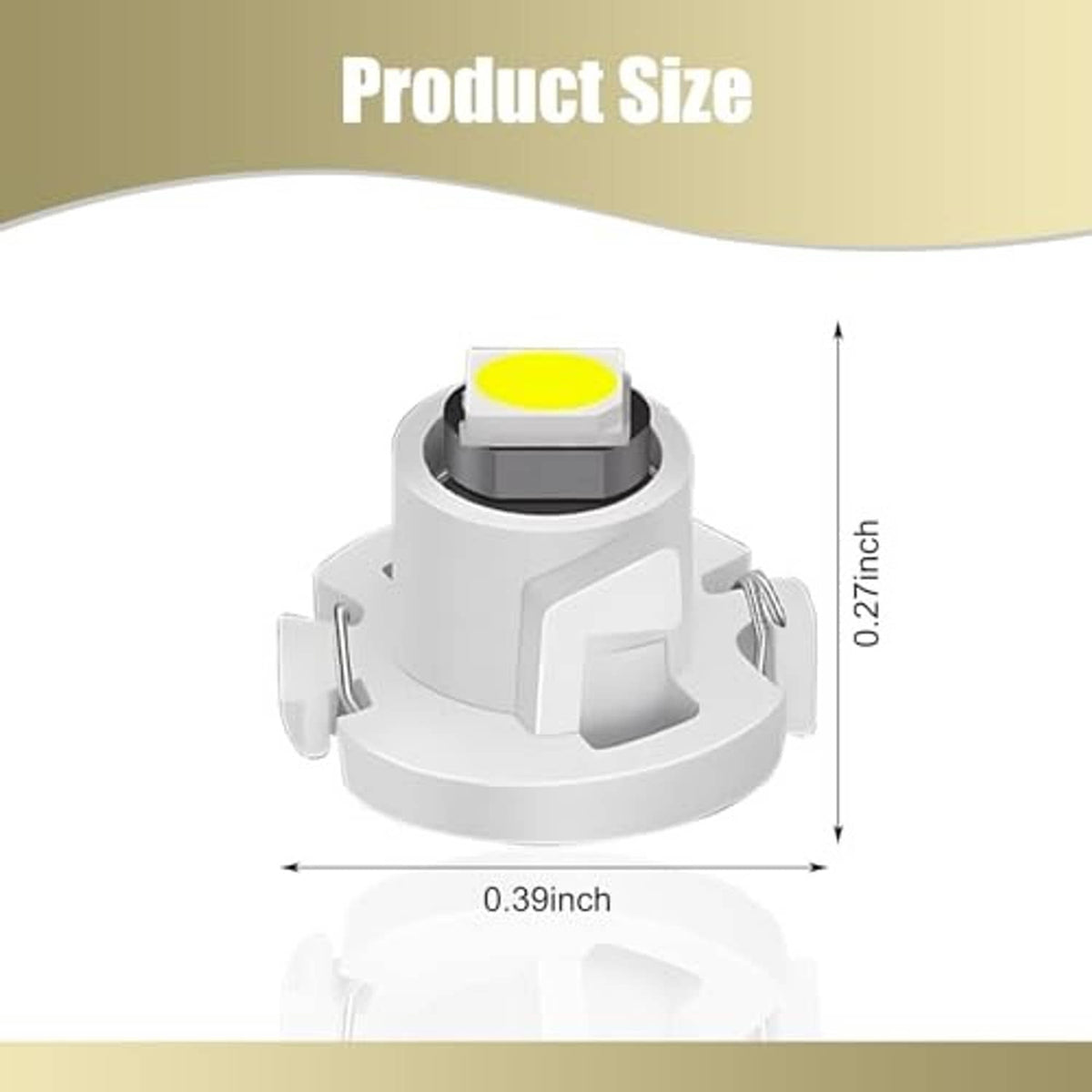 White LED wedge lamp with yellow LED chip, compact size for instrument panels