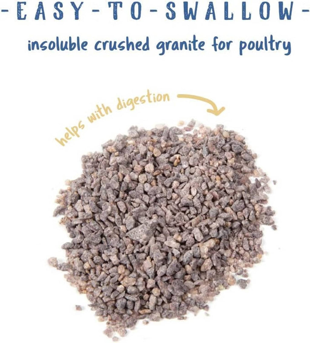 Crushed granite grit pile for poultry, gray granules