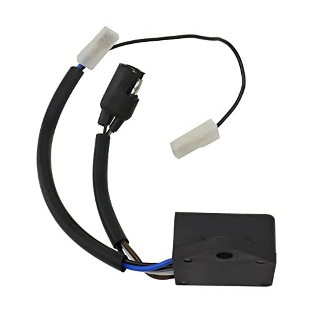 CDI ignition module with black housing and wiring leads with white connectors