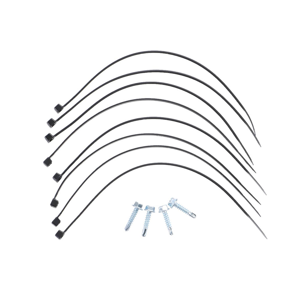 Black wiring harness extension leads with terminal connectors and mounting screws set
