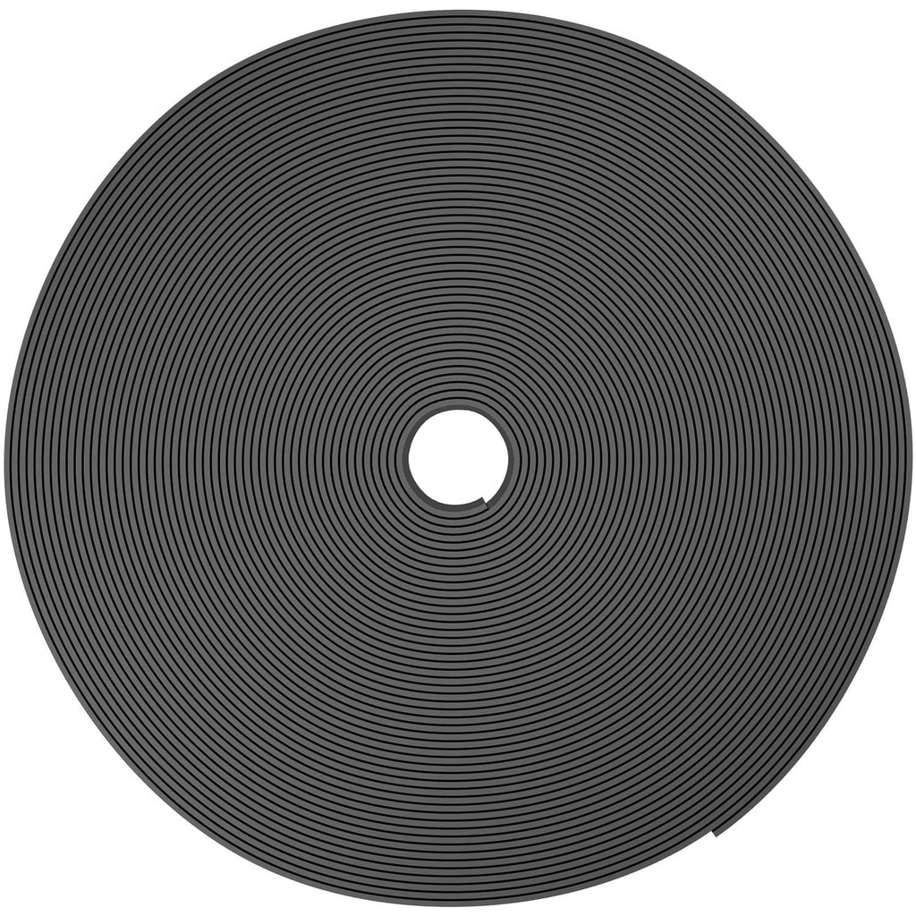 Black ribbed plastic landscape edging strip roll with inner hole