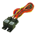 Dual relay wire harness with black modules and multi-colored wiring leads