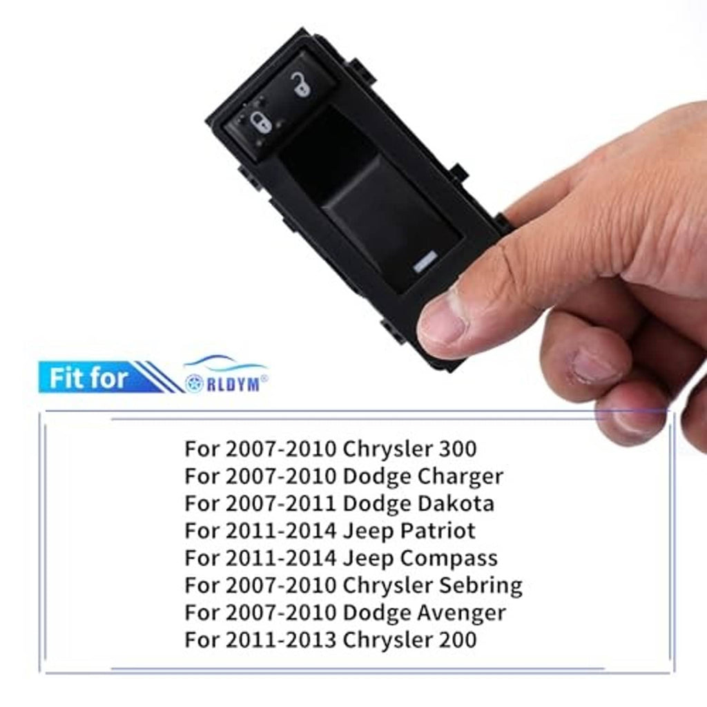 Hand-held power window switch control panel with black bezel and rocker icons