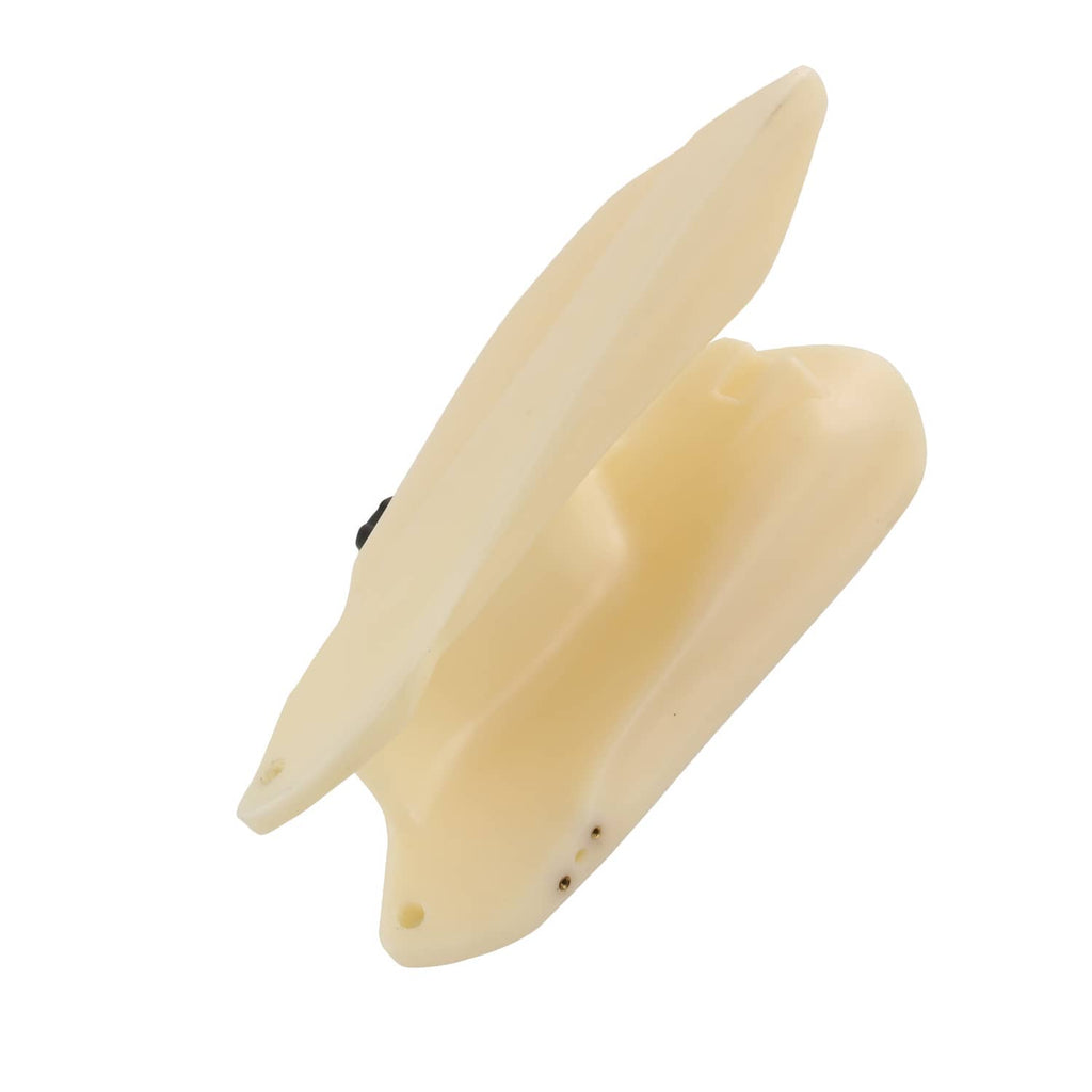 Plastic fuel tank for ATV, light tan shell with front notch and mounting holes