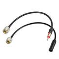 2pcs coax jumper cables, black RG58 with silver PL259 connectors and wire end