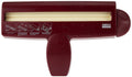 Handheld paper crimper tool with straight corrugating grooves, maroon body and handle