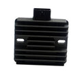 Voltage regulator rectifier for motorcycle, black finned housing with top connector