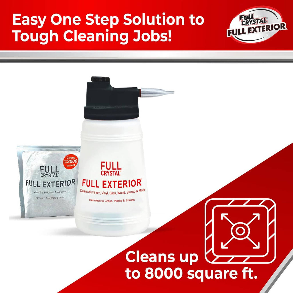 White spray bottle with black nozzle and silver exterior cleaning pouch