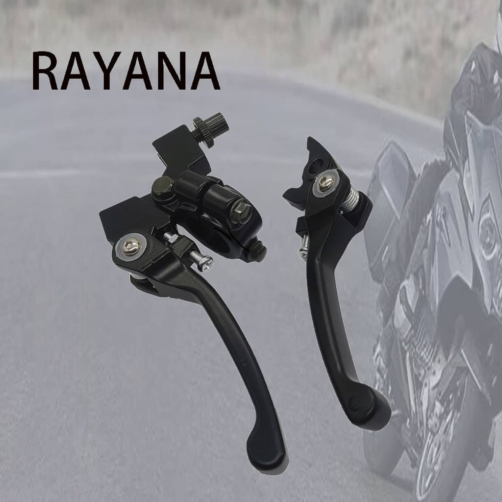 Black folding clutch and brake lever assembly with adjustable perch bolts