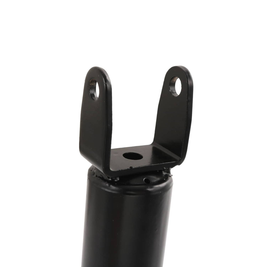 Black U-shaped mounting bracket with mounting holes for coilover strut