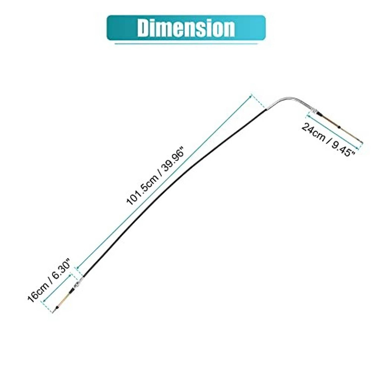 Transmission shift cable dimension lines: 101.5 cm total length, 24 cm segment.