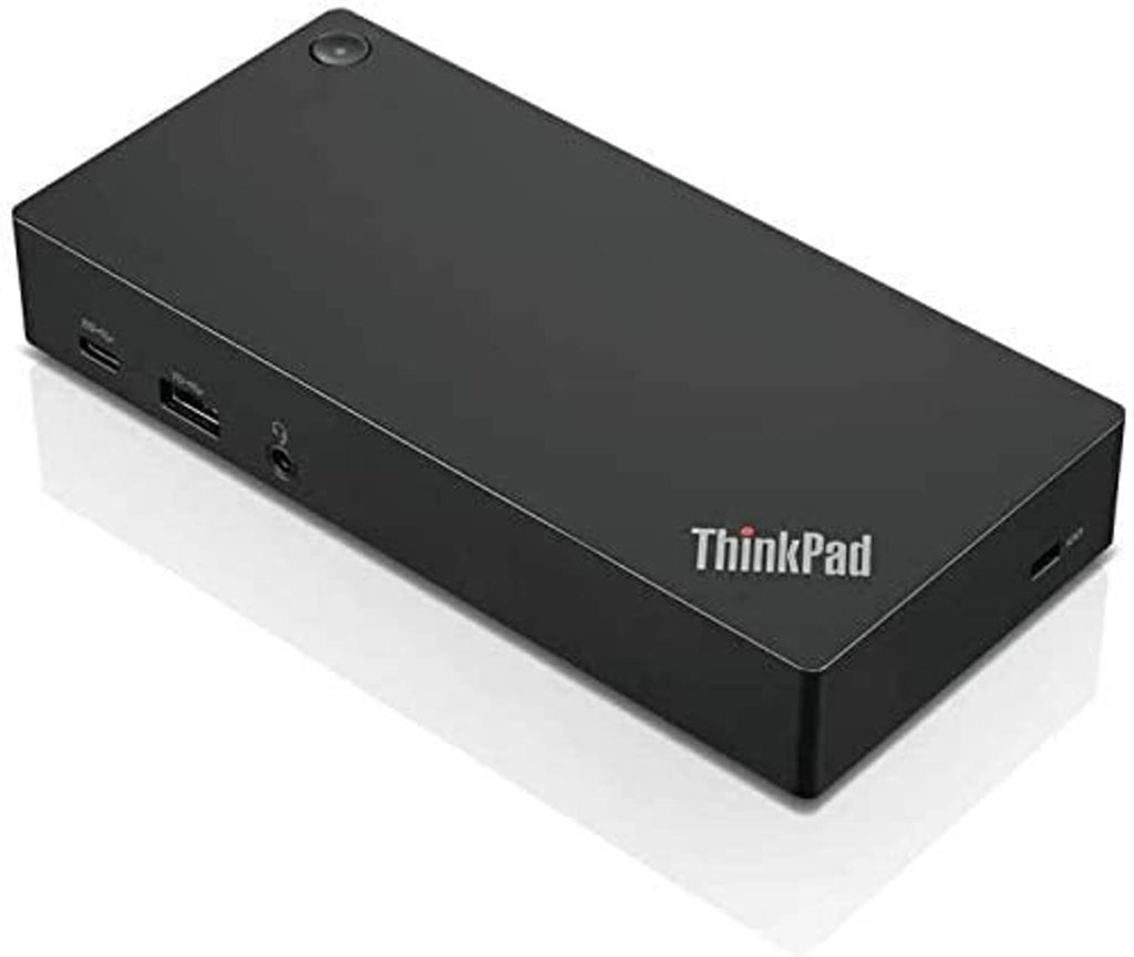Black ThinkPad USB-C dock with ThinkPad logo and multiple front ports