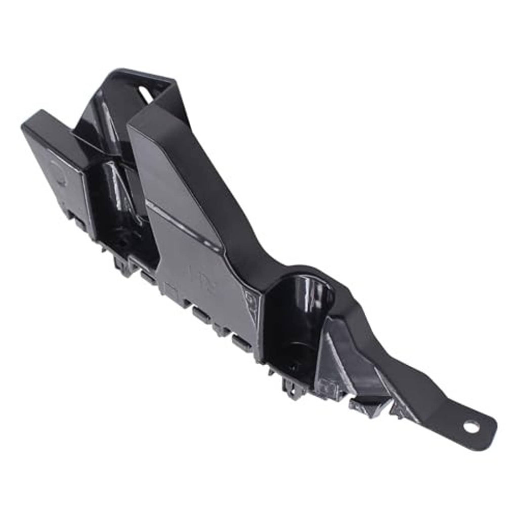 Black front bumper bracket retainer with smooth curved arm and mounting holes