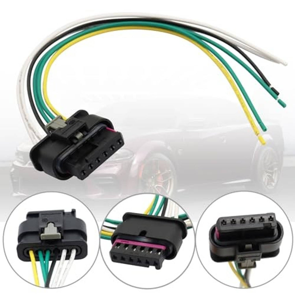 Electronic throttle body connector harness plug with black multi-pin connector and wire bundle