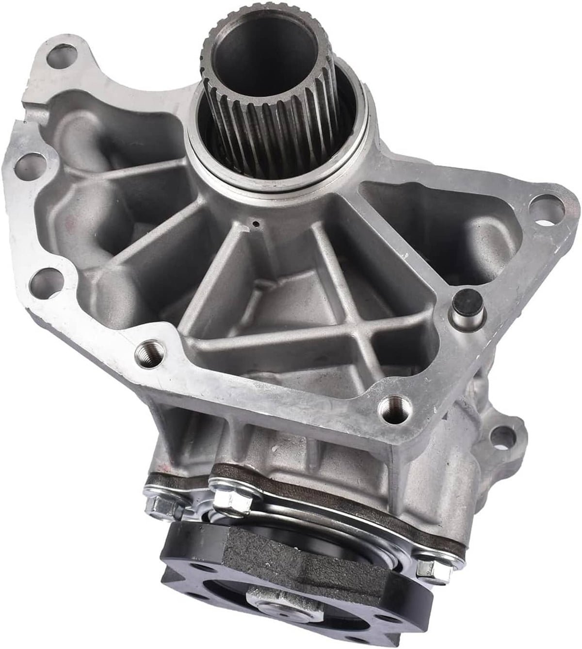 Transfer case assembly with splined input opening and silver cast body