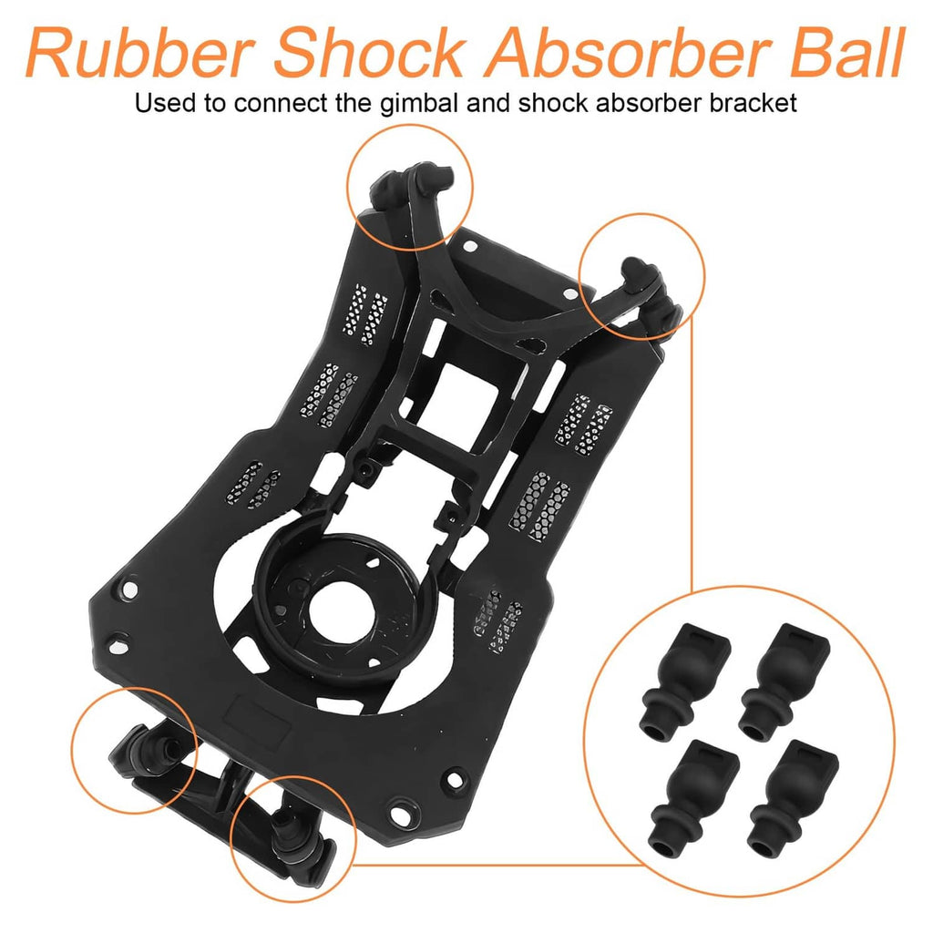 Rubber shock absorber ball set with gimbal bracket and 4 black mounting balls
