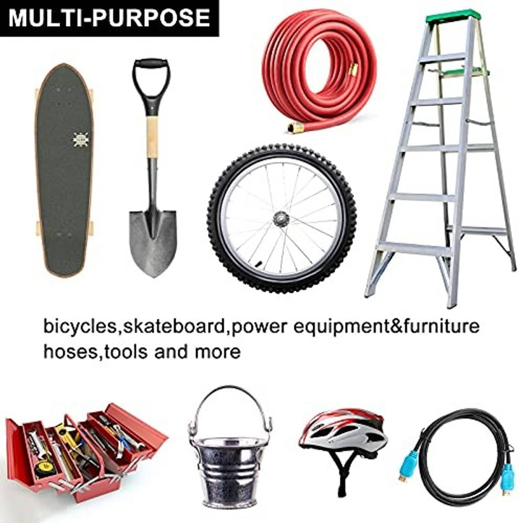 12-pack black bike wall hooks with mounting screws, multi-use storage hardware