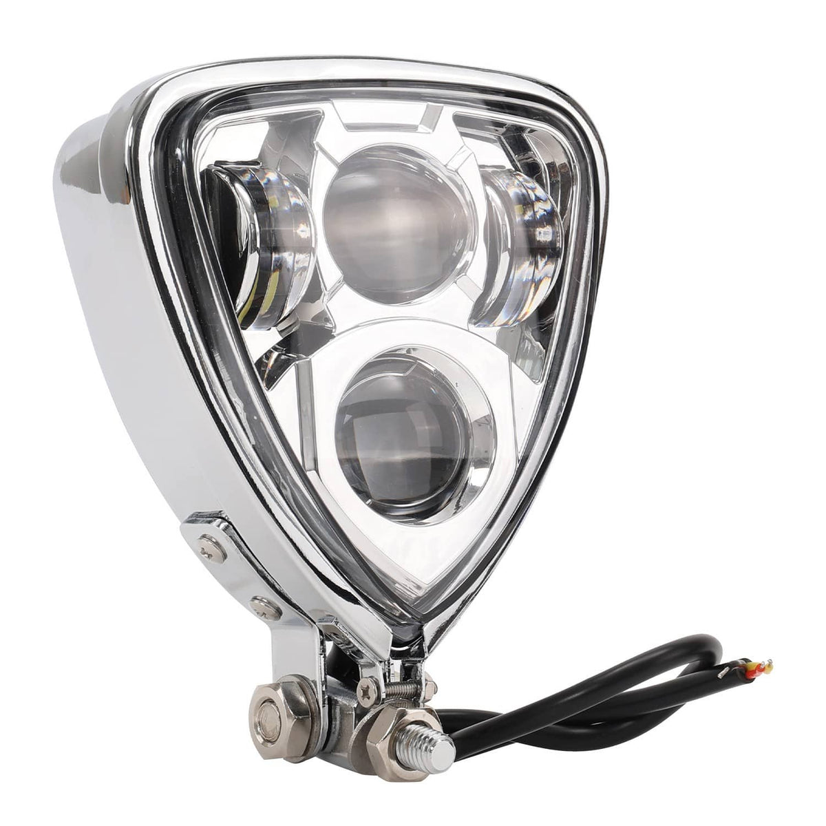 RivetOak LED Headlight Triangle Headlamp Assembly for Harley Chopper Bobber Cafe Racer