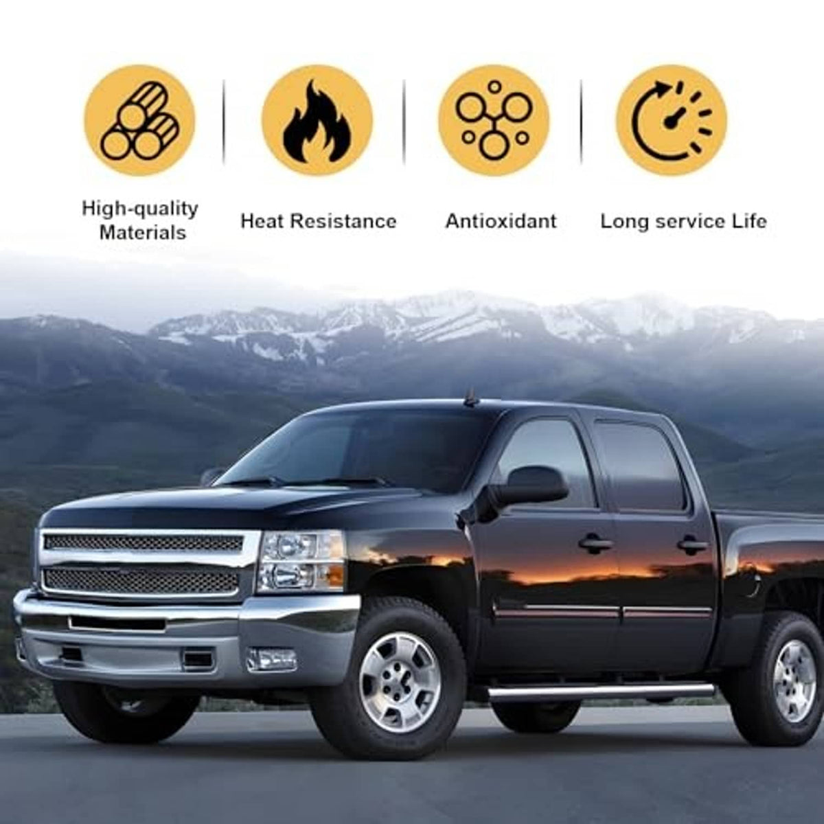 Durability feature icons for power seat adjustment switch, including heat resistance