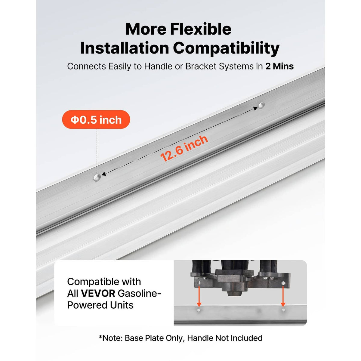 Concrete screed blade compatibility profile with 0.5 in spacing for bracket systems