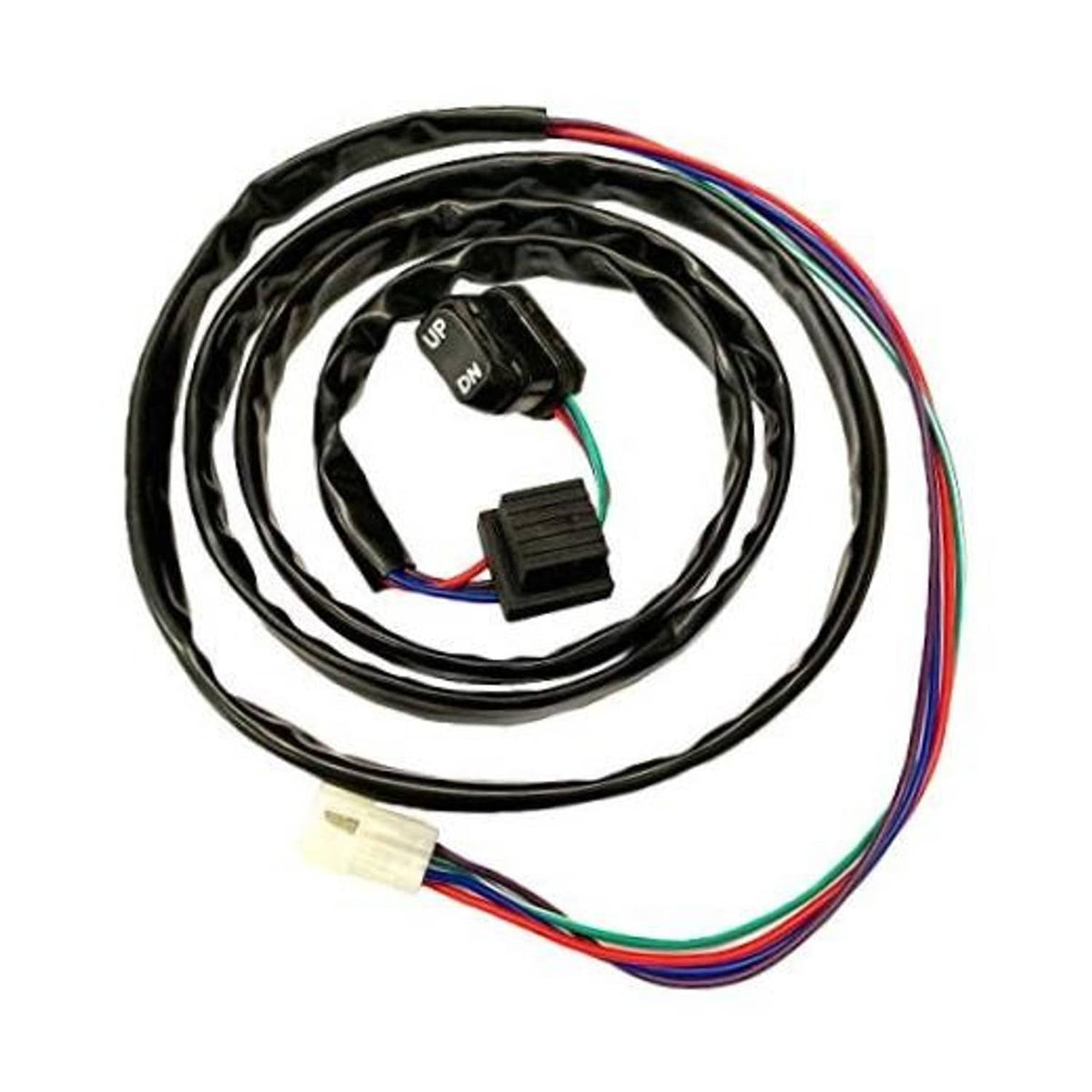 Trim/tilt switch with UP/DN rocker and multi-wire harness, black connector