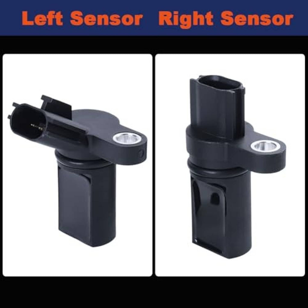 Set of camshaft position sensors showing left and right black sensor housings