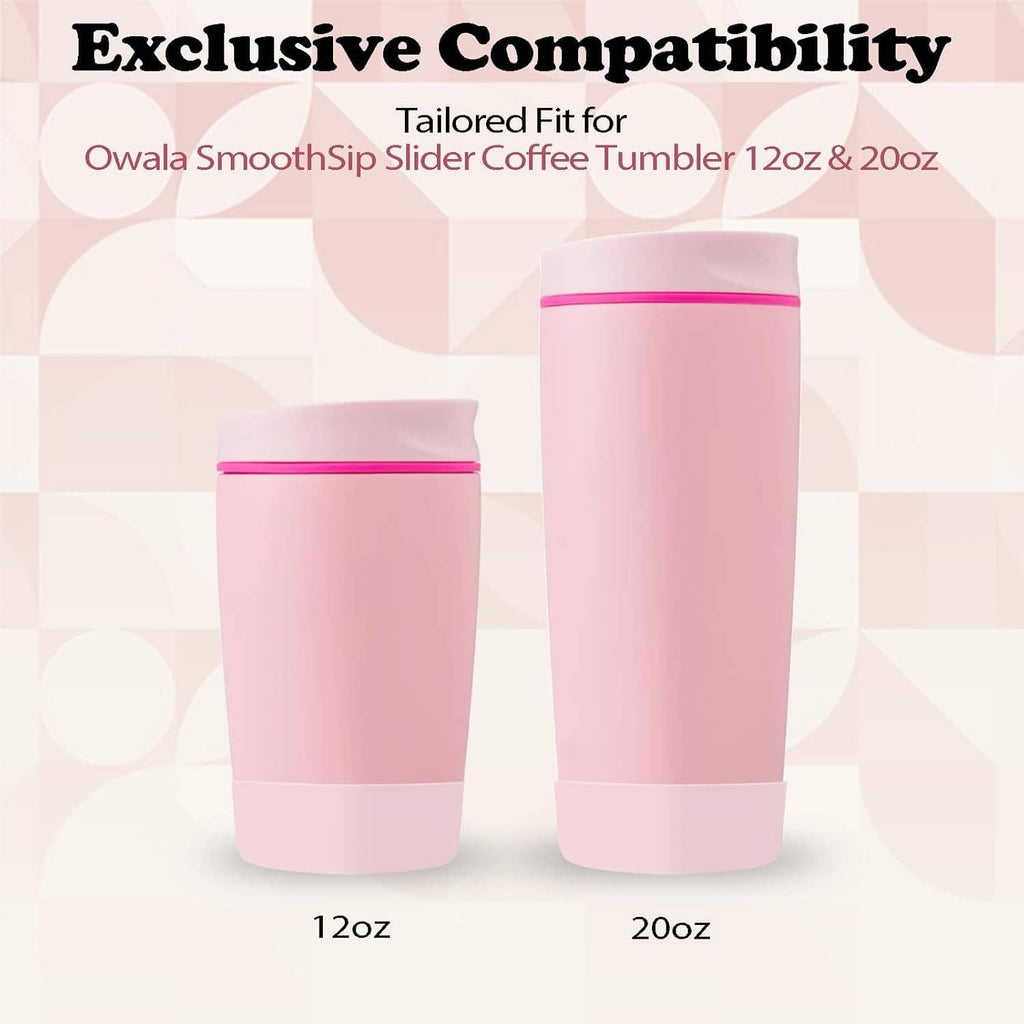 Pink silicone tumbler boots, two sizes shown side by side