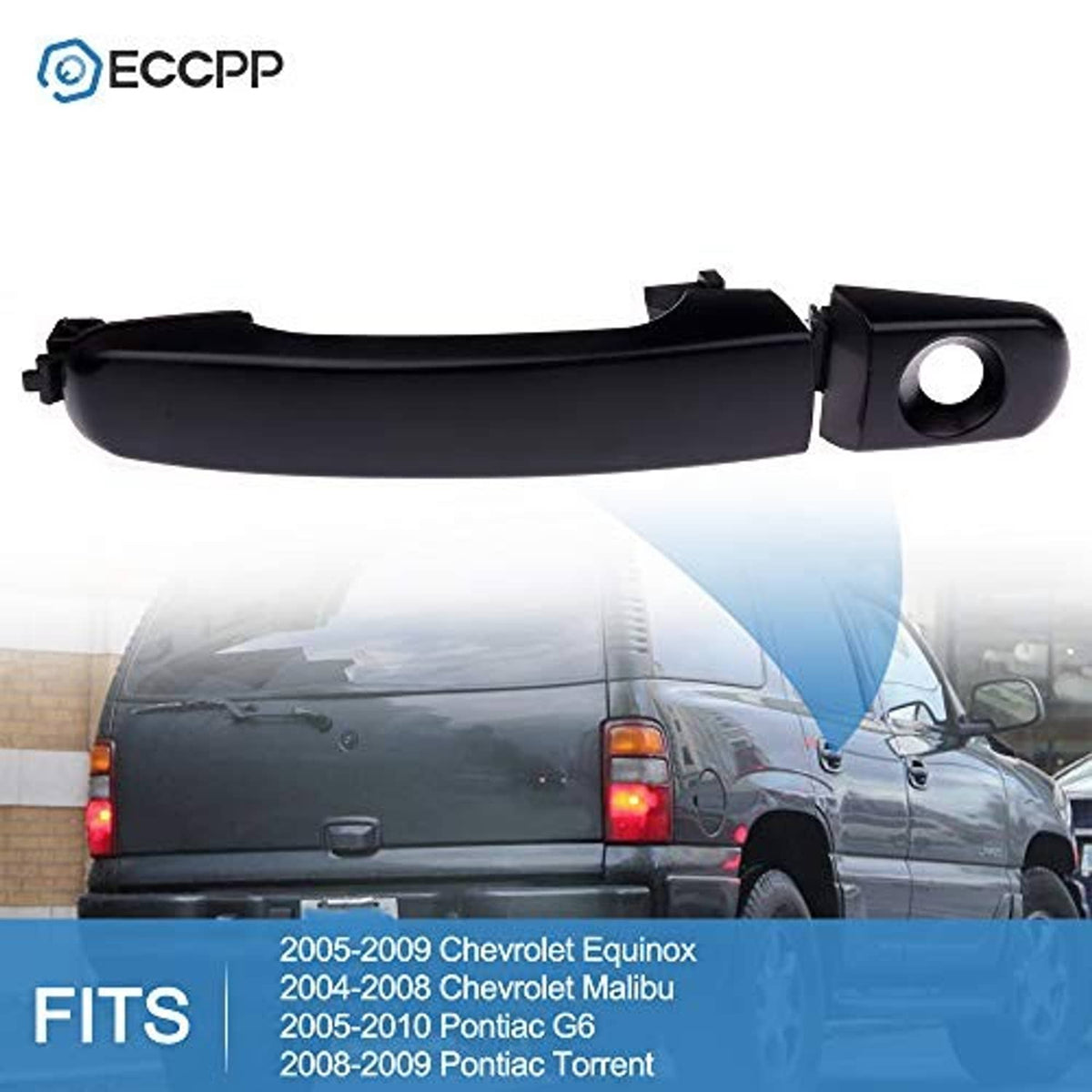 Exterior door handle assembly, matte black with round key cylinder opening