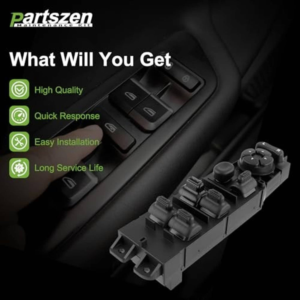 Power window switch module with multiple rocker buttons on vehicle interior