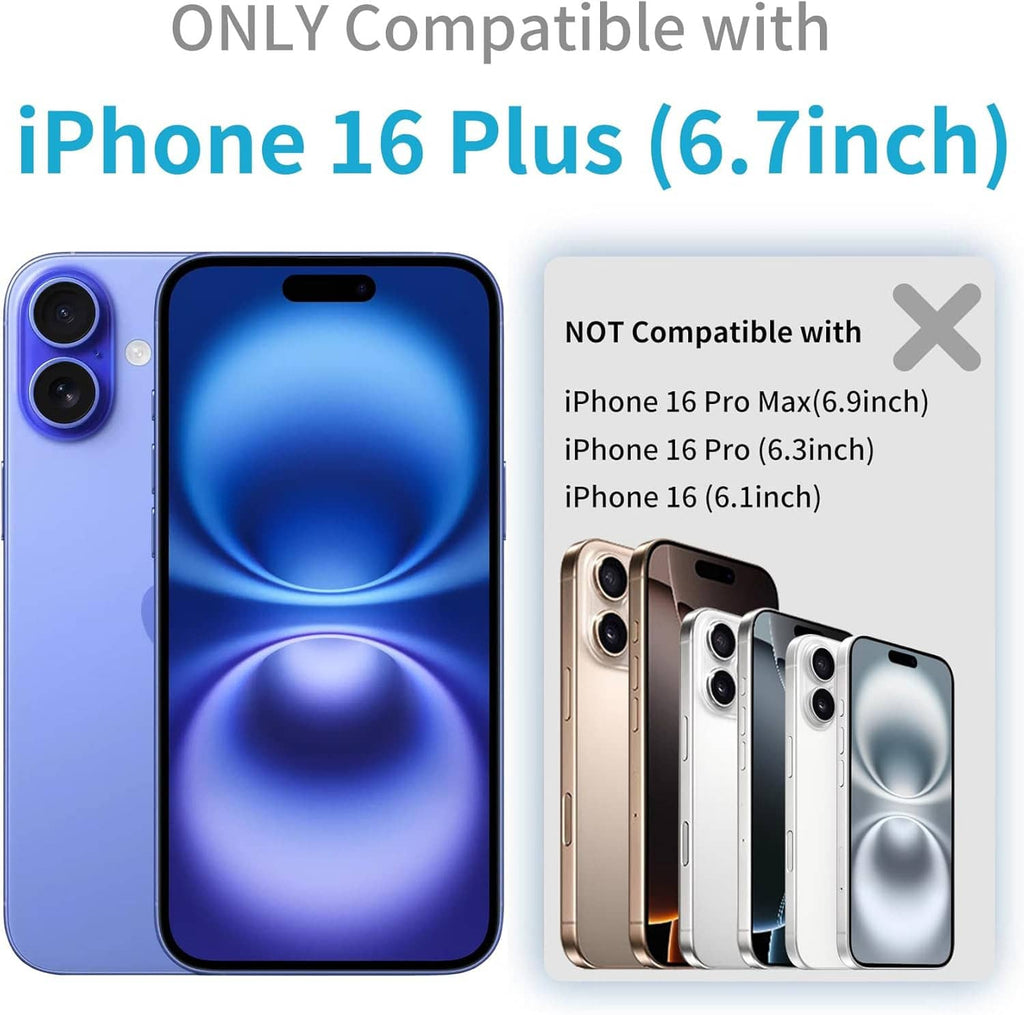 Clear TPU iPhone 16 Plus case on phone, front display visible