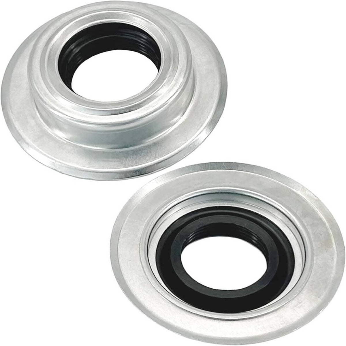 Front axle seal and U-joint kit: silver seals with black rubber inner rings