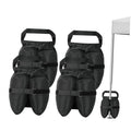 Set of 4 black canopy sandbags with carry handles and strap legs
