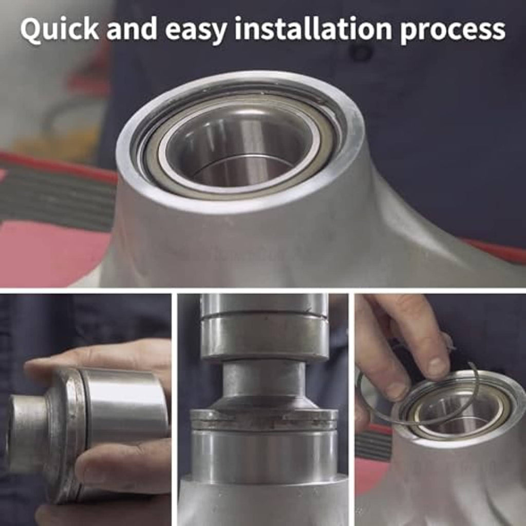 Wheel bearing close-up showing circlip and inner race