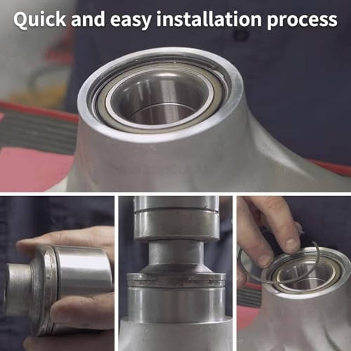 Wheel bearing close-up showing circlip and inner race