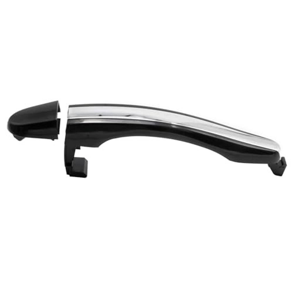 Front right exterior door handle with black outer shell and chrome top