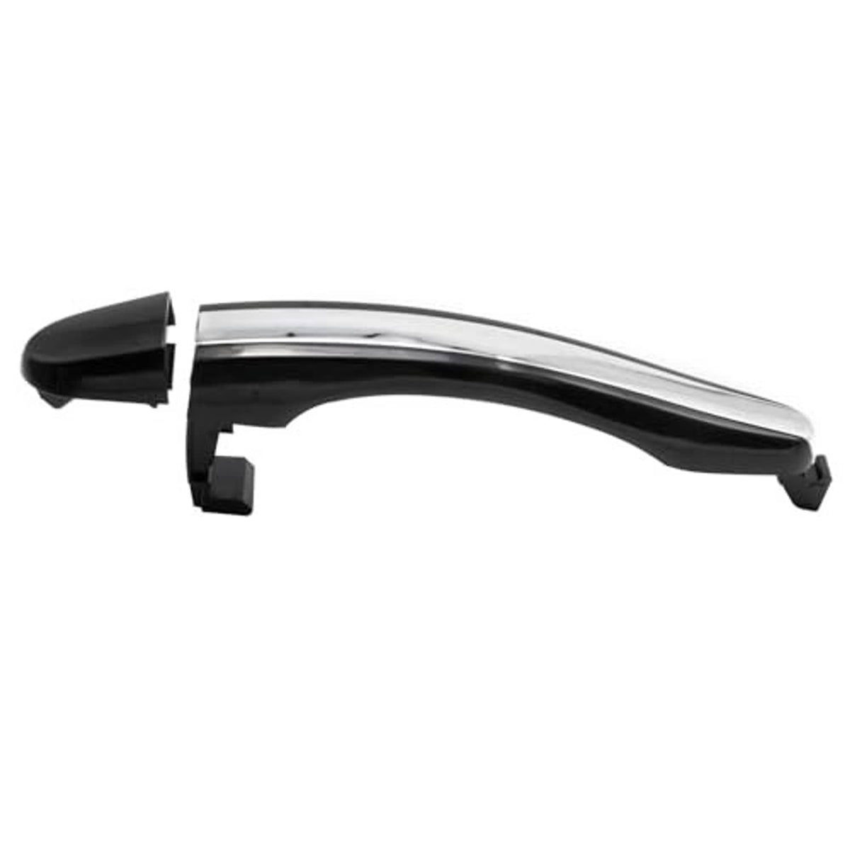 Front right exterior door handle with black outer shell and chrome top