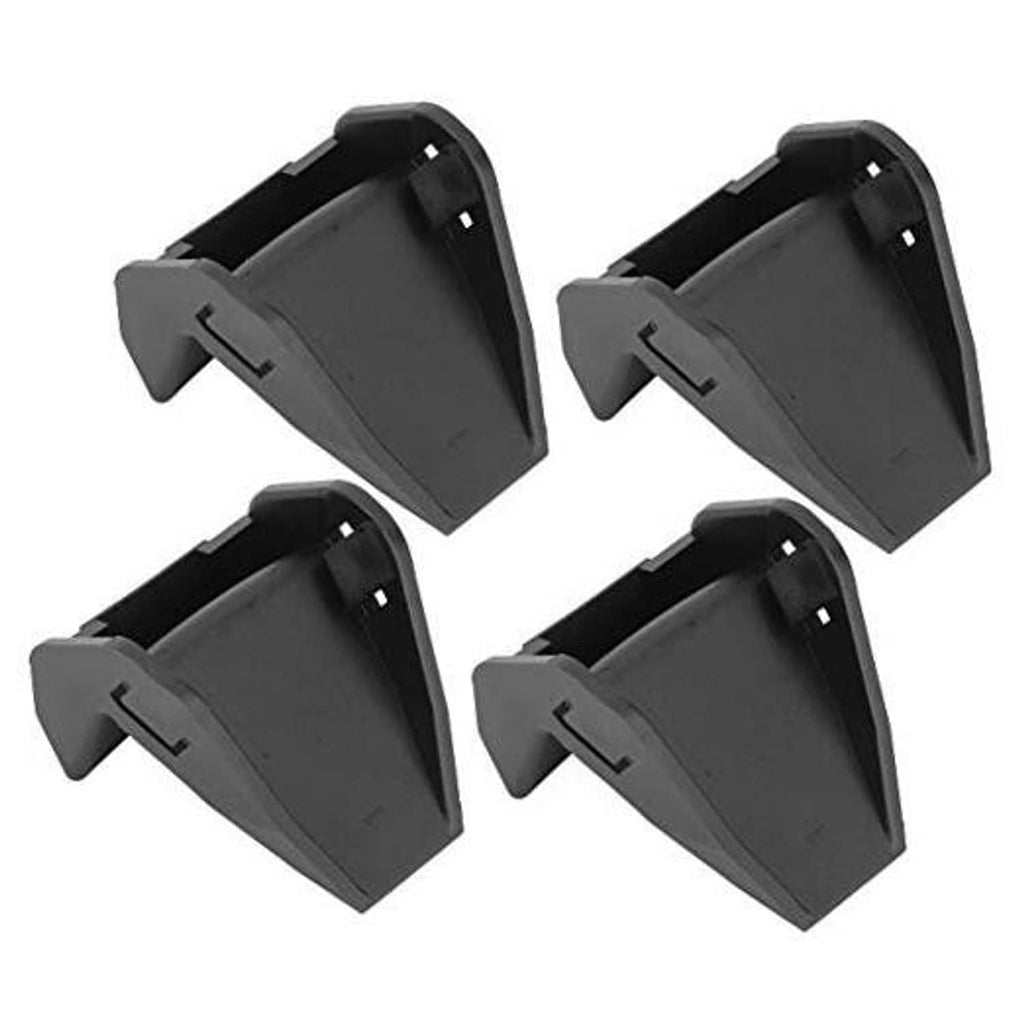 Set of 4 tire changer jaw protectors, dark gray plastic guards with latch tabs
