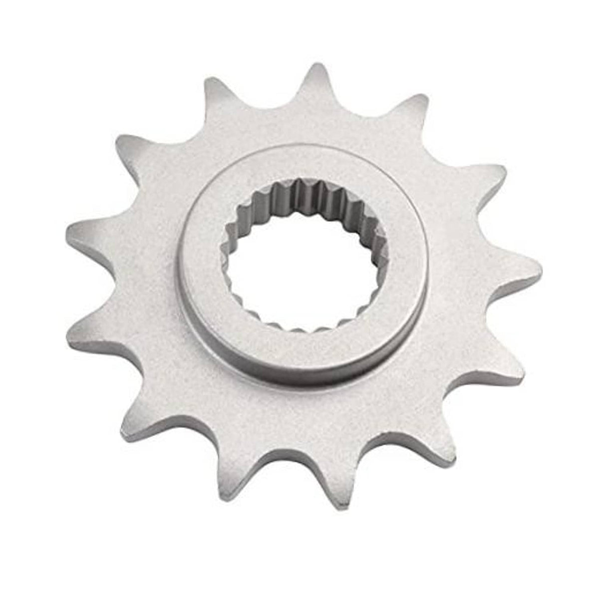 12-tooth front drive sprocket, silver steel with inner splines and ring gear teeth