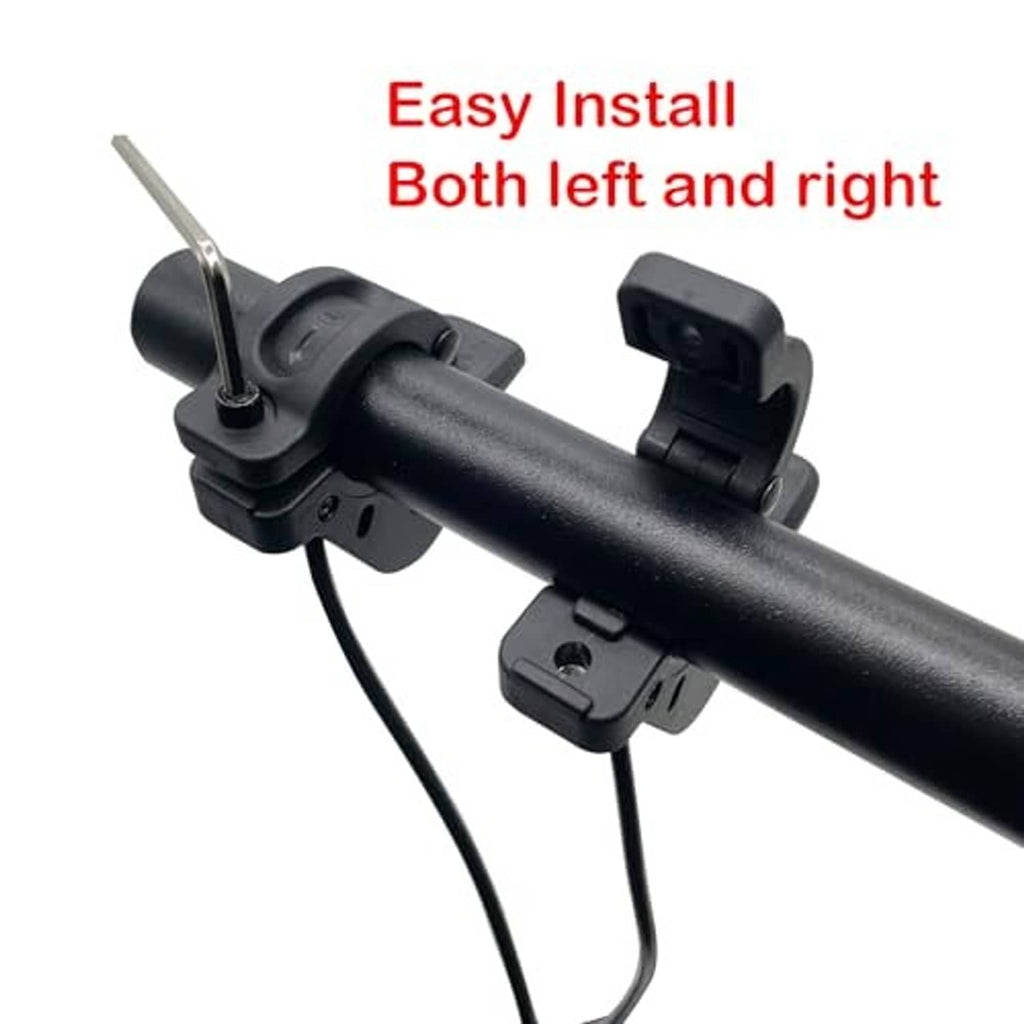 Electric thumb throttle clamp mount with black cable attached