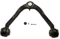 Front upper suspension ball joint control arm, black steel with rubber bushings and bolts
