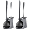 MR.SIGA gray toilet plunger and brush combo with two tools in a caddy
