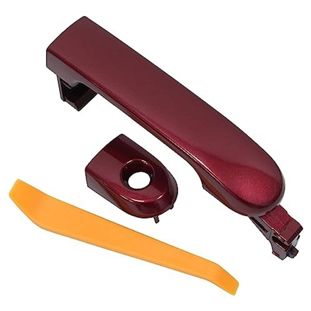 Red front driver-side exterior door handle kit with keyhole cover and insert
