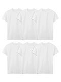 Men's white crew-neck cotton T-shirts, 3-pack, short sleeves