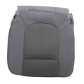 Gray cloth front driver seat cover with textured center insert and armrest openings