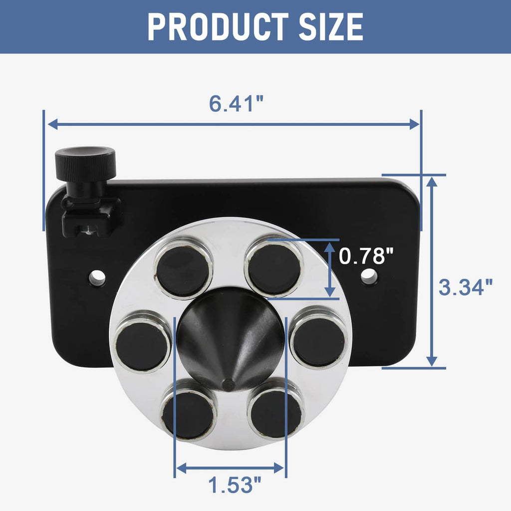 Black magnetic blade balancer front plate with magnet cups and central cone