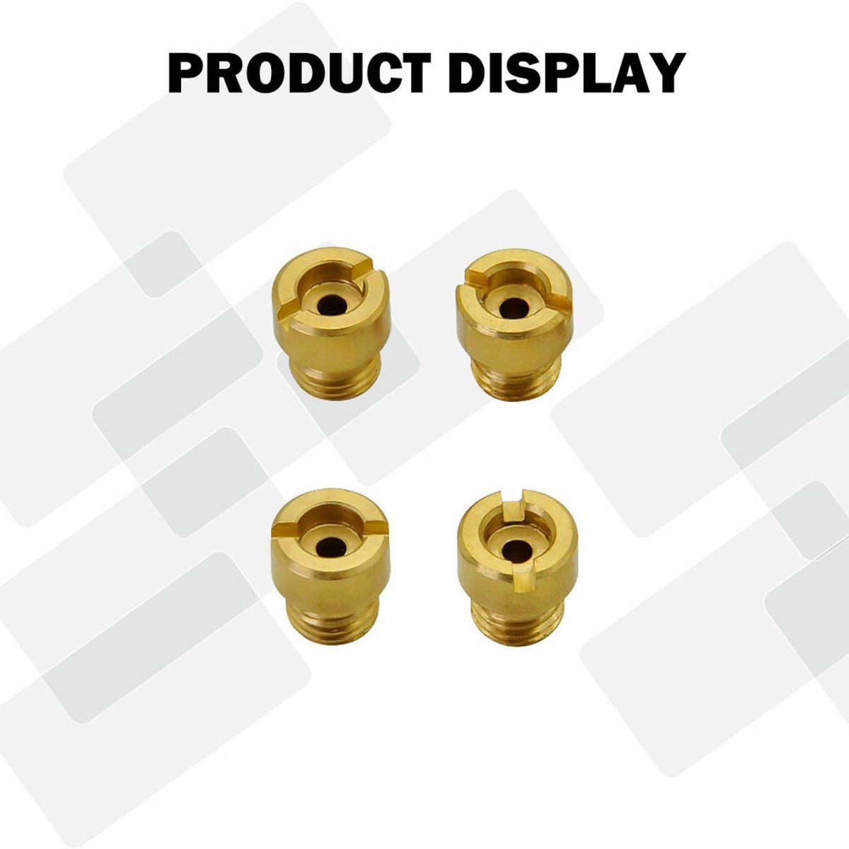 Brass carburetor fittings with four threaded ports and circular openings